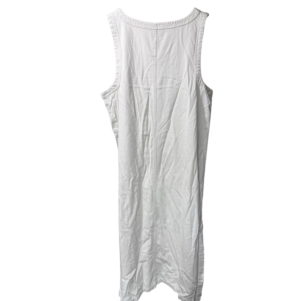 Crossroads Womens Large White Cotton Lyocell Sleeveless Side‎ Button Maxi Dress - Picture 5 of 9